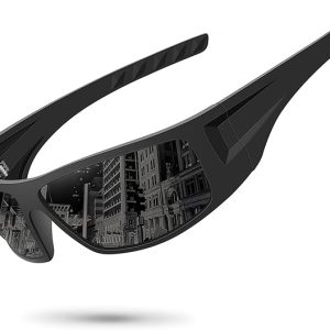 Polarized Sports Sunglasses for Men Women Unbreakable Frame Cycling Fishing Wrap Around Sunglasses UV400 Protection